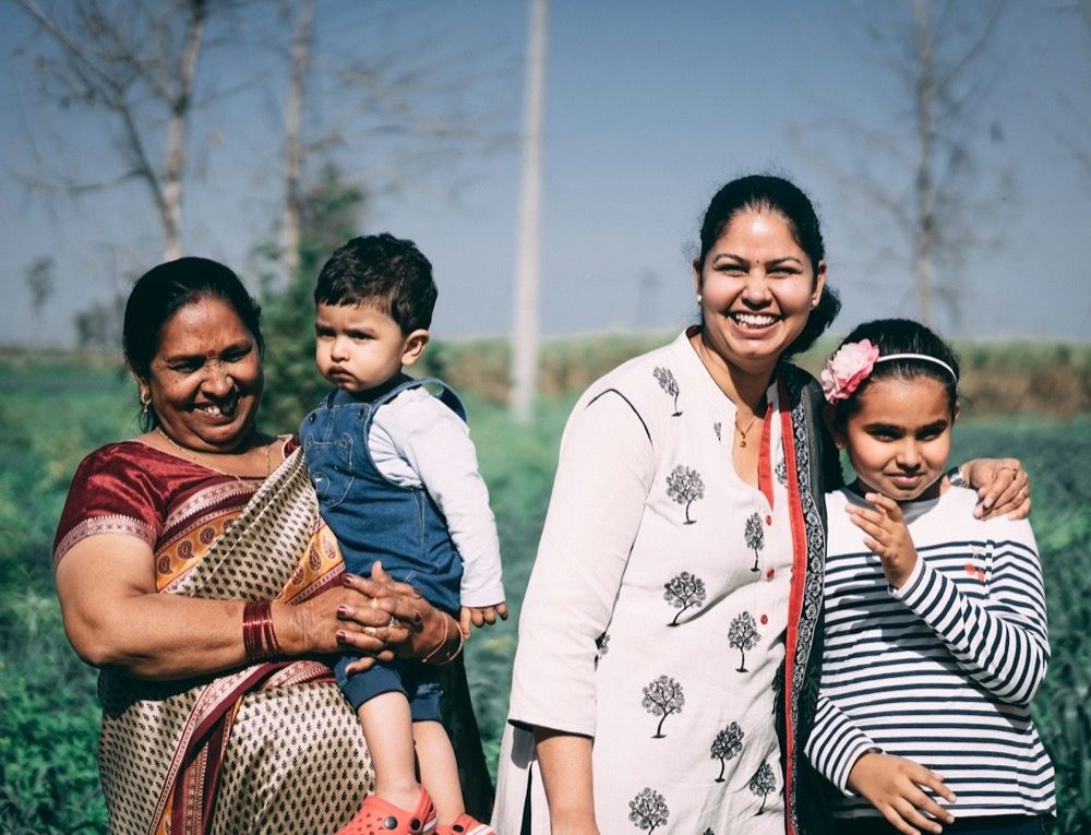 Family smiling together
